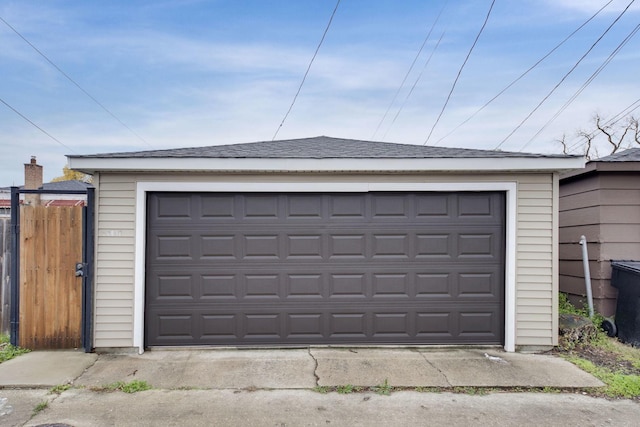 view of garage