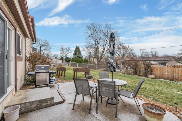 view of patio featuring area for grilling