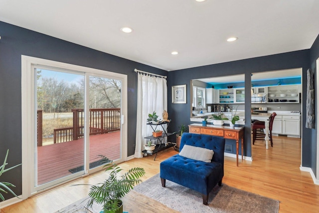 interior space featuring light wood-type flooring