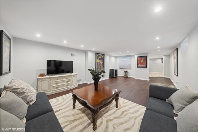 living room featuring wood-type flooring