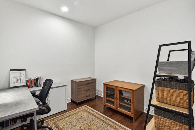 office featuring dark hardwood / wood-style flooring