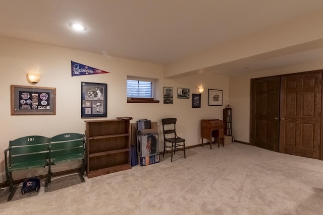 interior space featuring carpet floors