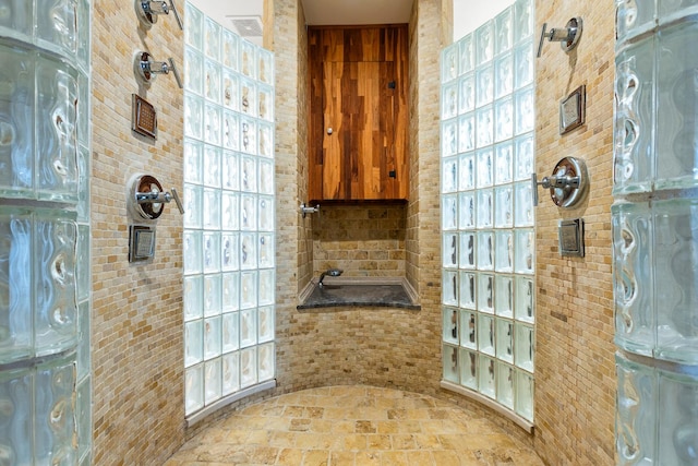 bathroom with a shower