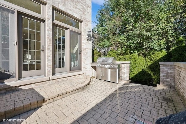 view of patio / terrace featuring a grill