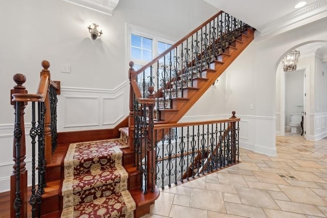 stairway with ornamental molding