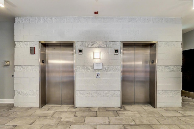 interior space featuring elevator