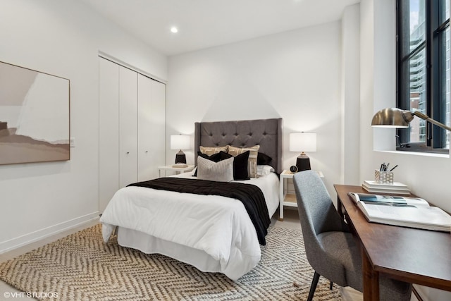 bedroom featuring a closet