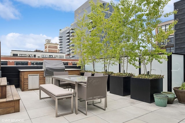 view of patio / terrace with a grill