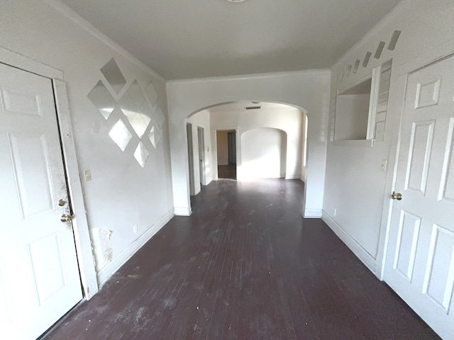 hall featuring dark wood-type flooring