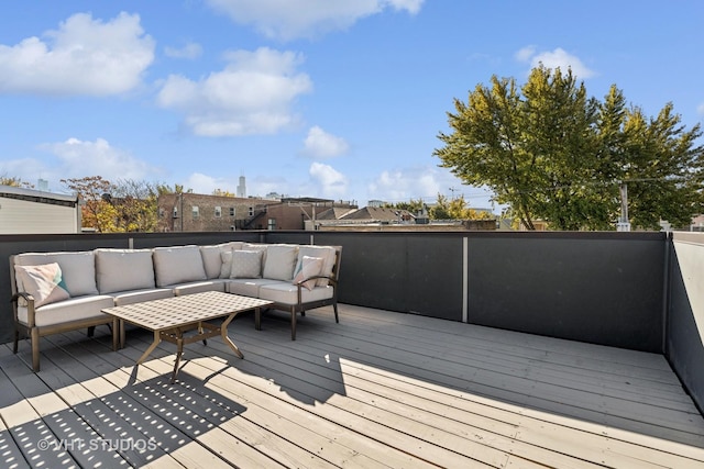 deck with an outdoor hangout area