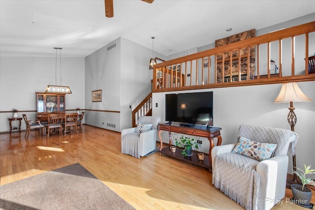 living room featuring light hardwood / wood-style flooring