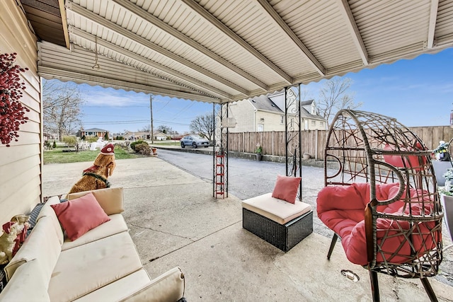 view of patio / terrace featuring an outdoor living space