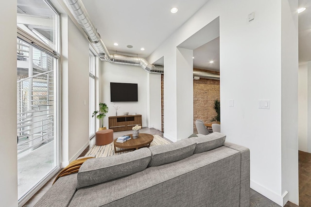 living room with wood-type flooring