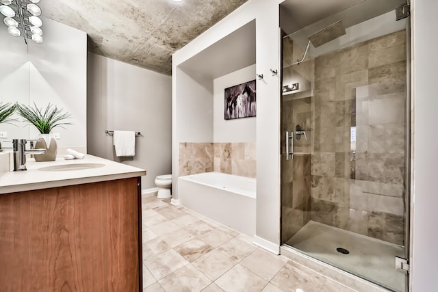 611 S Wells St Unit 1903, Chicago, IL 60607 - full bath with vanity, a bath, a shower stall, and tile patterned floors