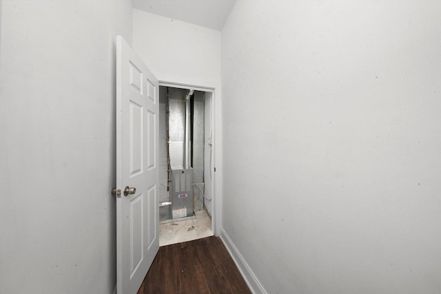 hall featuring dark hardwood / wood-style flooring