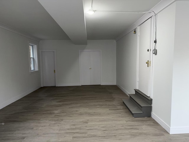 interior space with light hardwood / wood-style flooring