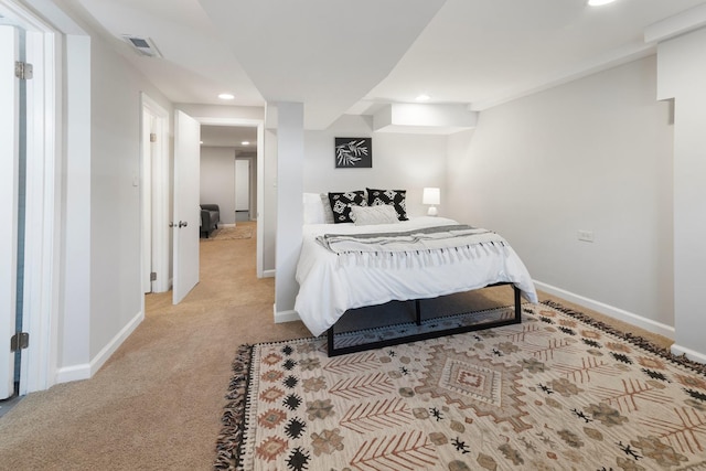 view of carpeted bedroom