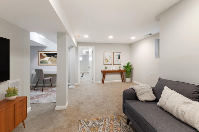 view of carpeted living room