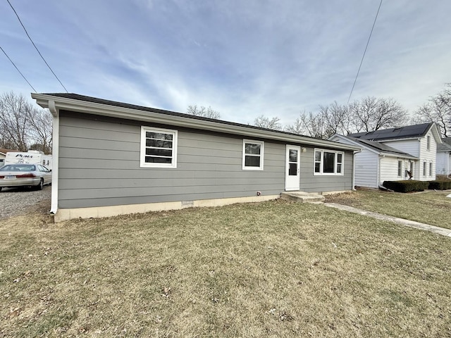 view of front of home with a front yard