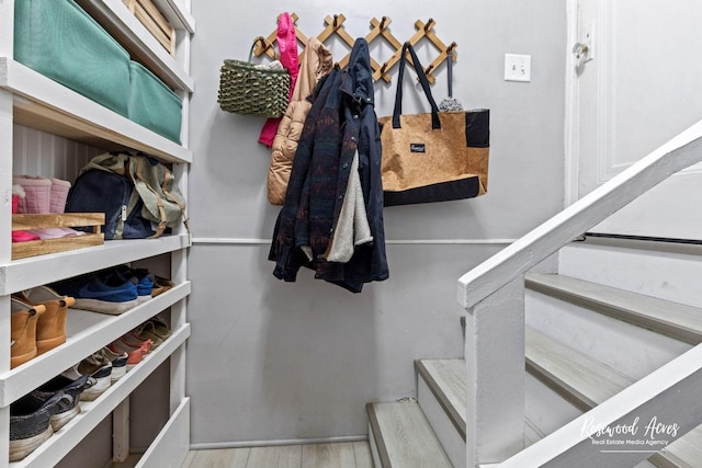 walk in closet featuring light wood-type flooring