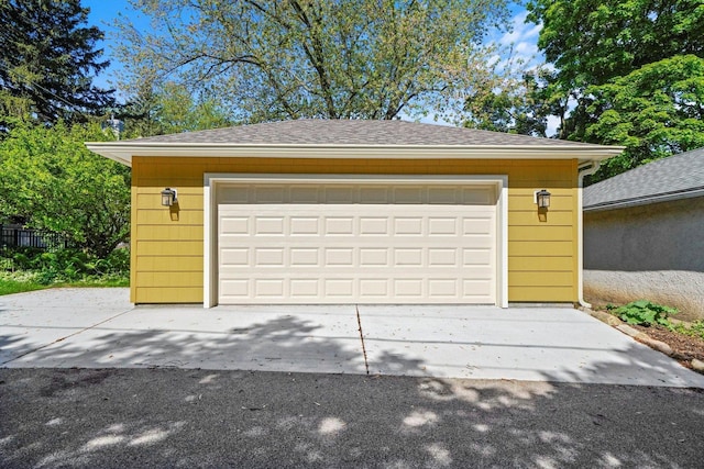 view of garage