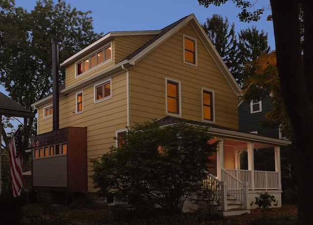 exterior space with covered porch