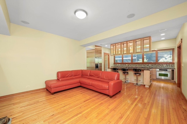 living room featuring light wood-type flooring