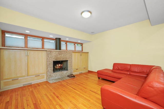 unfurnished living room featuring light hardwood / wood-style flooring