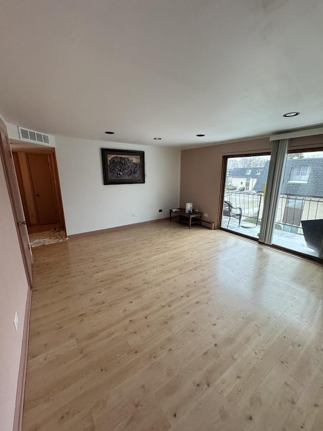 interior space featuring light hardwood / wood-style floors