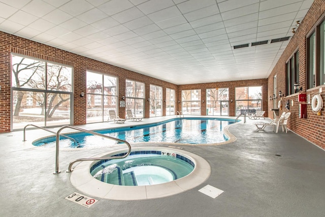 view of snow covered pool