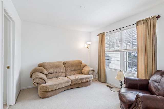 living room with carpet flooring