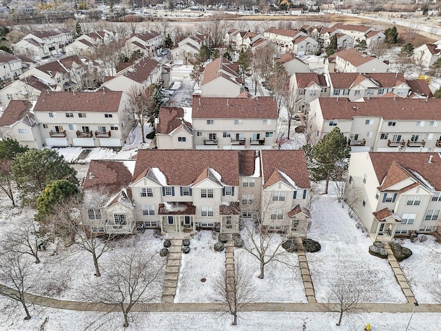 view of snowy aerial view