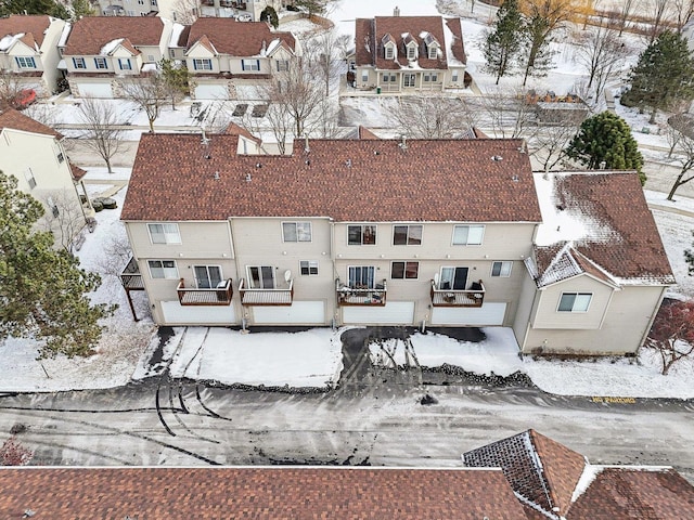 view of snowy aerial view