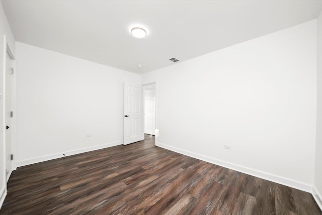 empty room with dark wood-type flooring