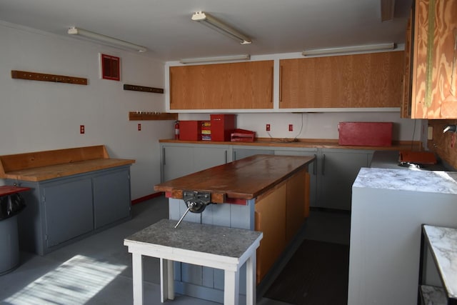 kitchen featuring concrete flooring and a kitchen island