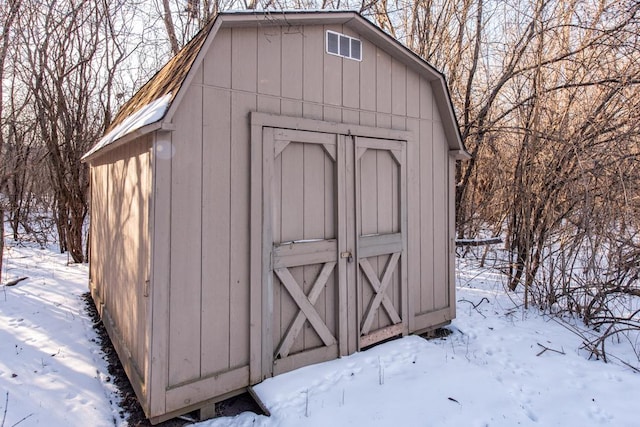 view of snow covered structure