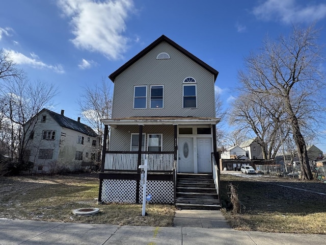 view of front of property with a porch