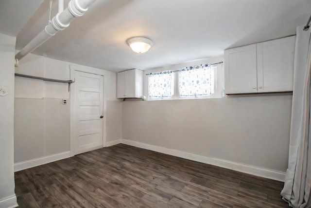 empty room with dark wood-type flooring