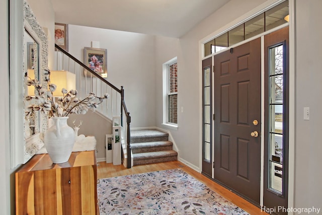 foyer featuring wood-type flooring