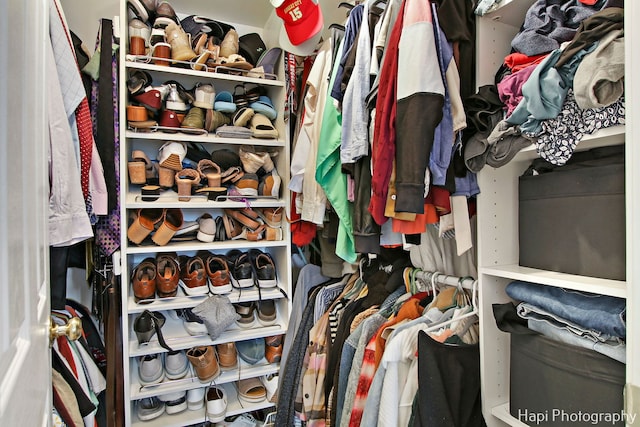 view of walk in closet