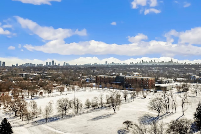 view of snowy aerial view