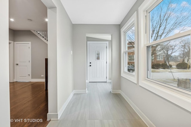 hall featuring hardwood / wood-style floors