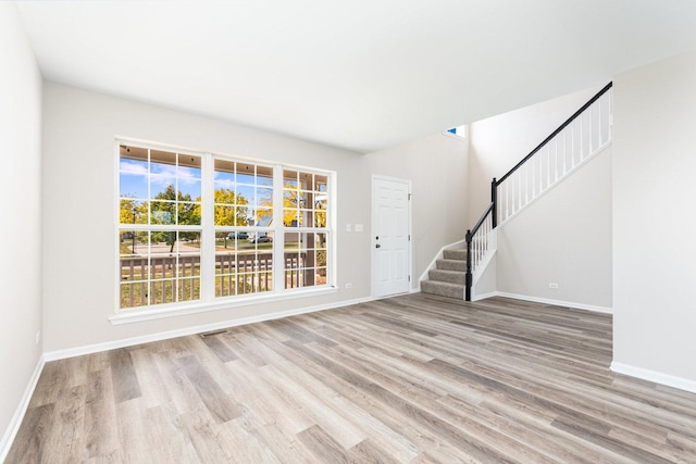 foyer with light wood-type flooring