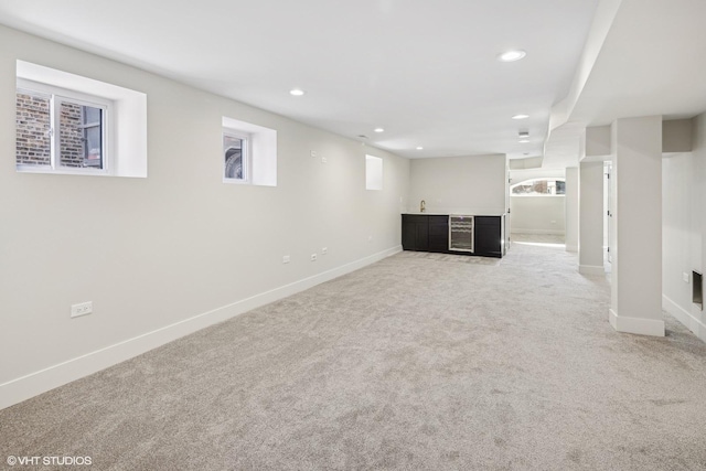 basement featuring carpet