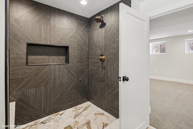 bathroom featuring walk in shower