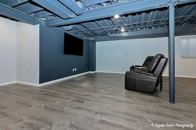 unfurnished room with hardwood / wood-style floors