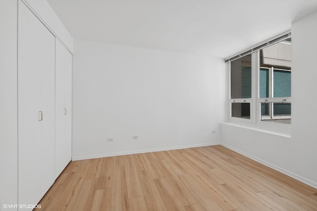 unfurnished bedroom featuring light hardwood / wood-style flooring