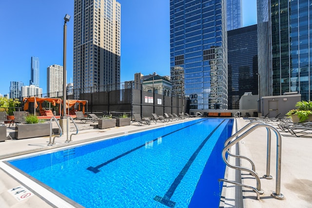 view of pool with a patio area