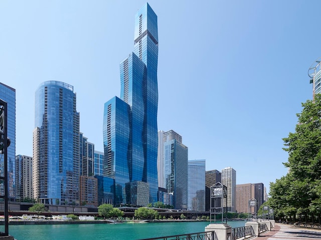 view of city with a water view