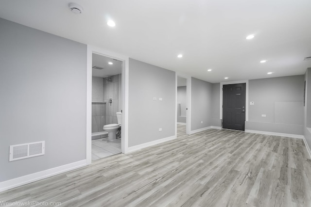 interior space with light hardwood / wood-style floors